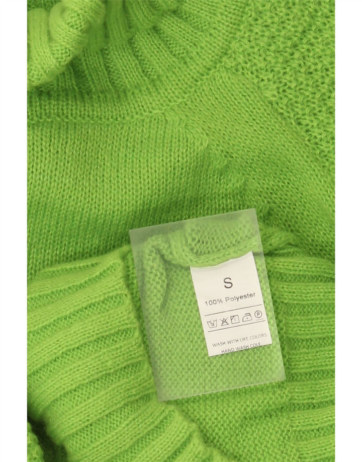 Vintage damski sweter oversize z golfem UK 10 Small Green