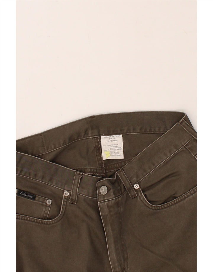 CALVIN KLEIN Męskie proste dżinsy W32 L31, bawełna khaki