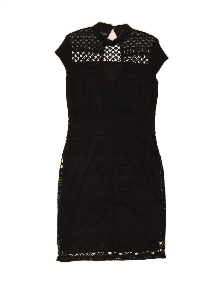 LIPSY Womens Crochet Bodycon Dress UK 14 Medium Black Polyester Vintage Lipsy and Second-Hand Lipsy from Messina Hembry 