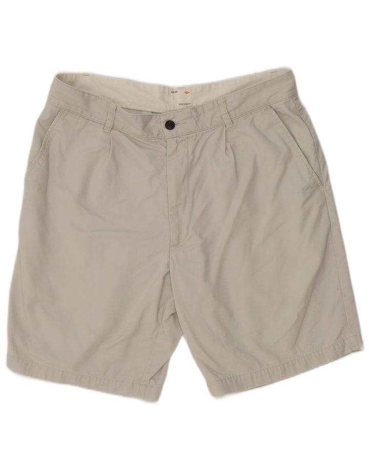 Męskie spodenki chino w kolorze khaki Dockers W34, duże, szare, bawełniane