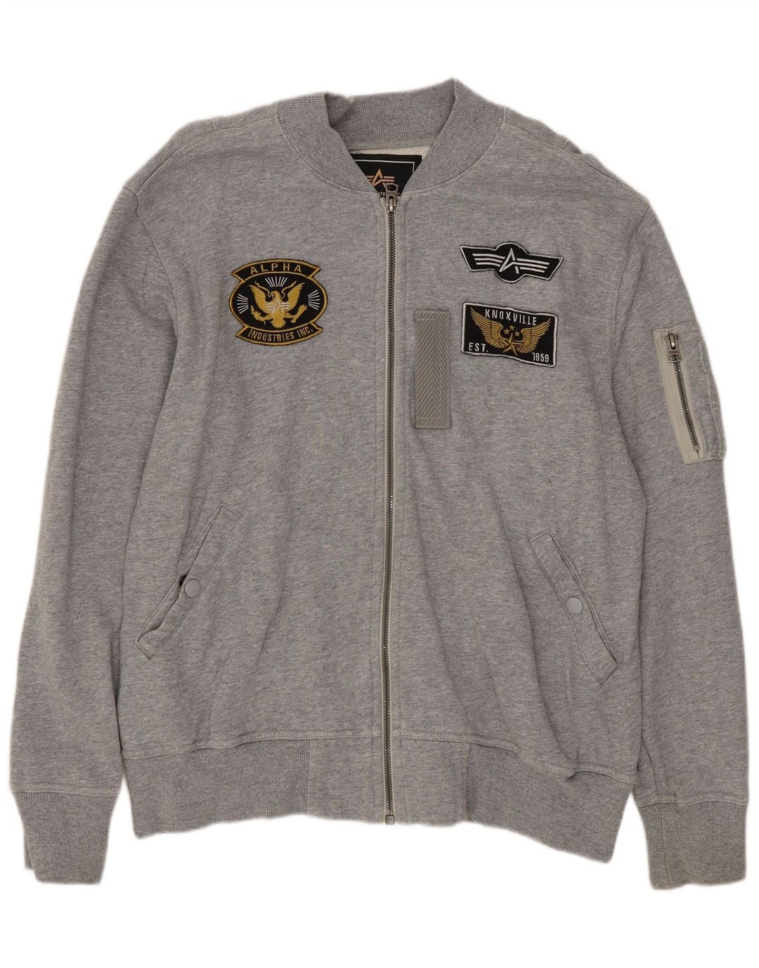 Męska kurtka dresowa ALPHA INDUSTRIES, średnioszara