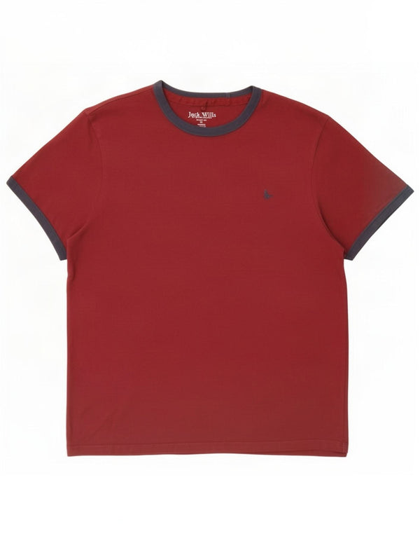 T-shirt męski Jack Wills o klasycznym kroju, XL, bordowa, bawełniana