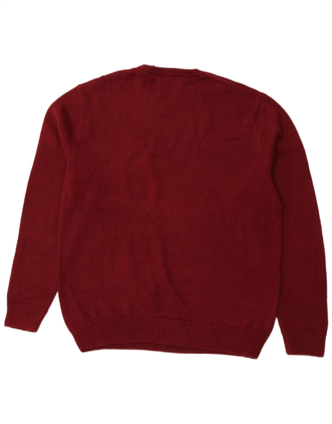 Męski sweter z okrągłym dekoltem CHAPS, duży, bordowy, bawełniany