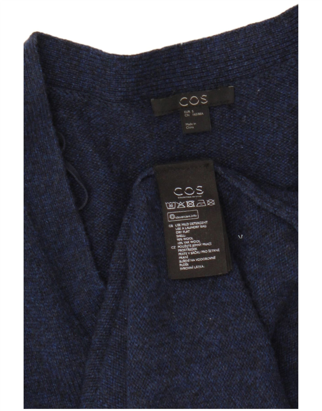 Cos Damski sweter oversize o przedłużonym fasonie, UK 10, mały, granatowy, wełniany