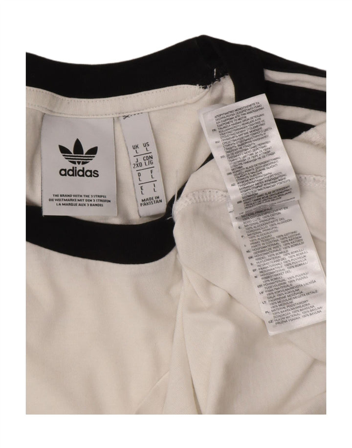 Adidas Męska Koszulka Top Duża Biała Bawełna