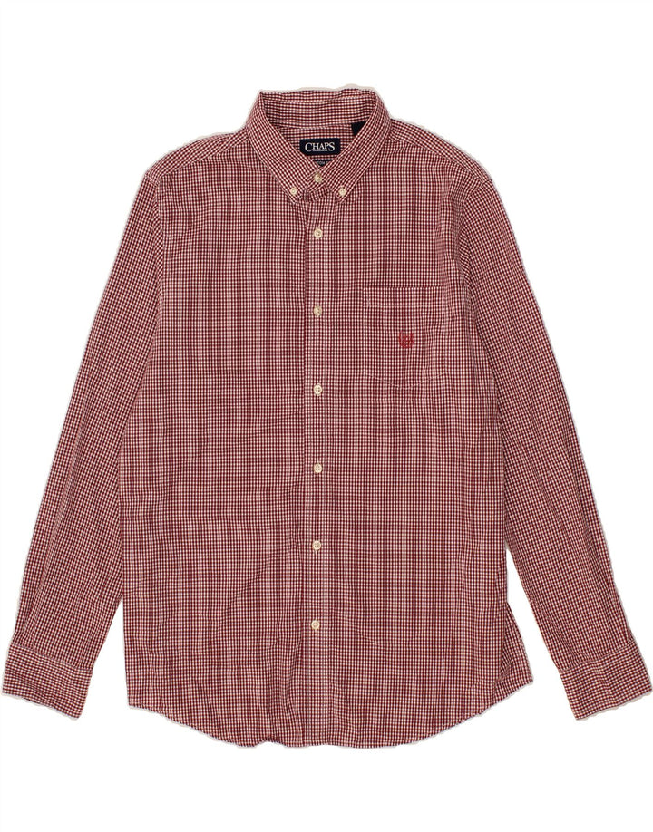 CHAPS Mens Custom Fit Shirt XL Red Gingham Cotton Vintage Chaps and Second-Hand Chaps from Messina Hembry 