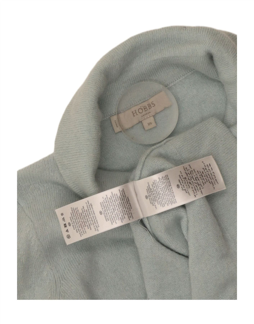 Sweter damski Hobbs z okrągłym dekoltem, UK 4 XS, niebieska wełna