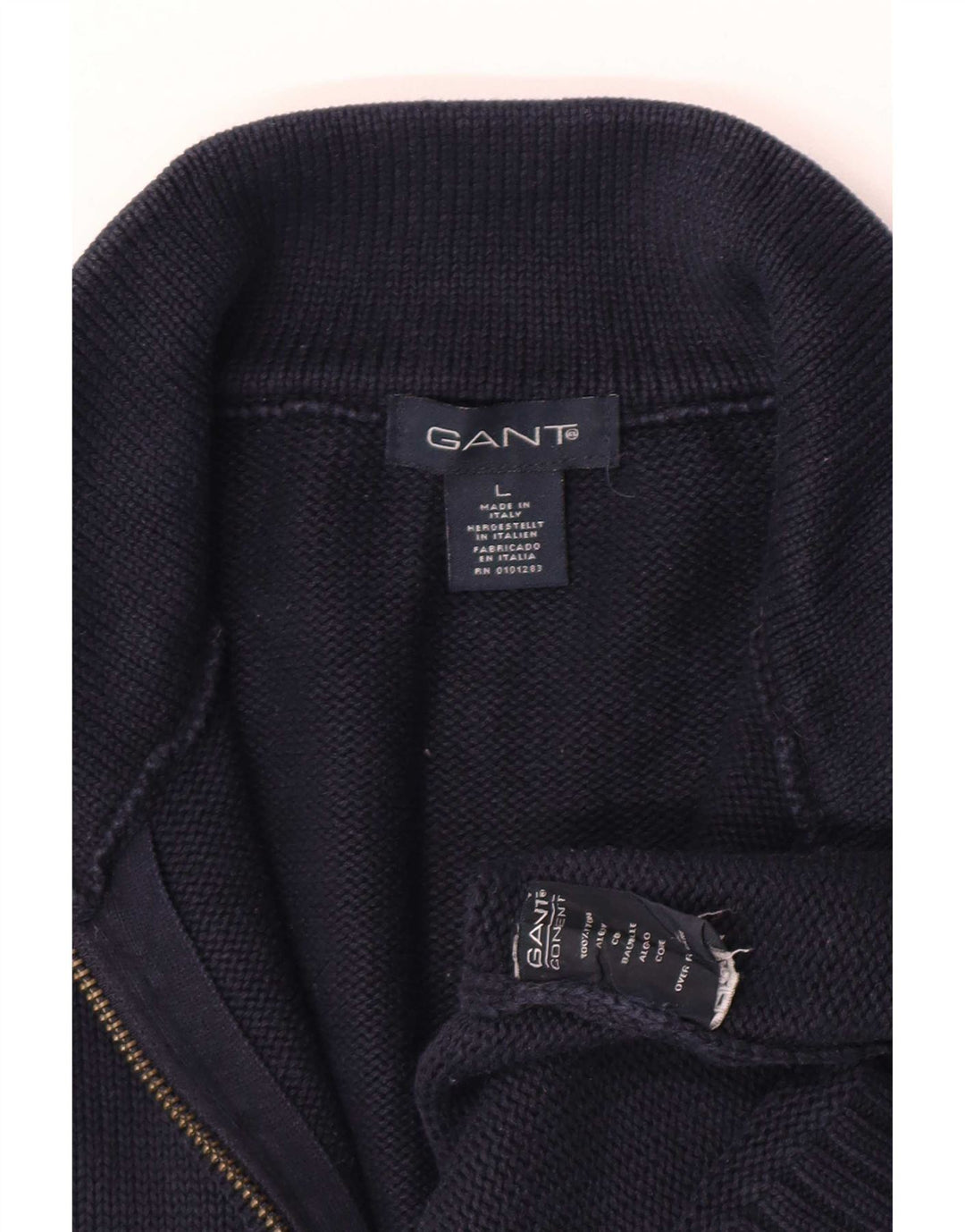 Męski sweter rozpinany Gant, duży, granatowy, bawełniany