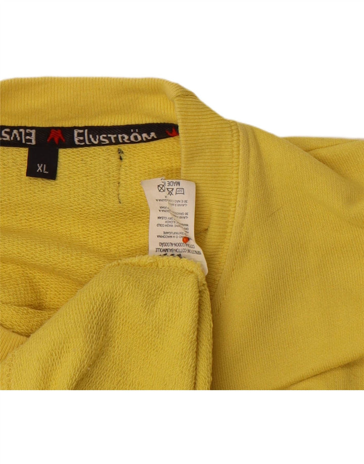 ELVSTROM Mens Sweatshirt Jumper XL Yellow Cotton Vintage Elvstrom and Second-Hand Elvstrom from Messina Hembry 