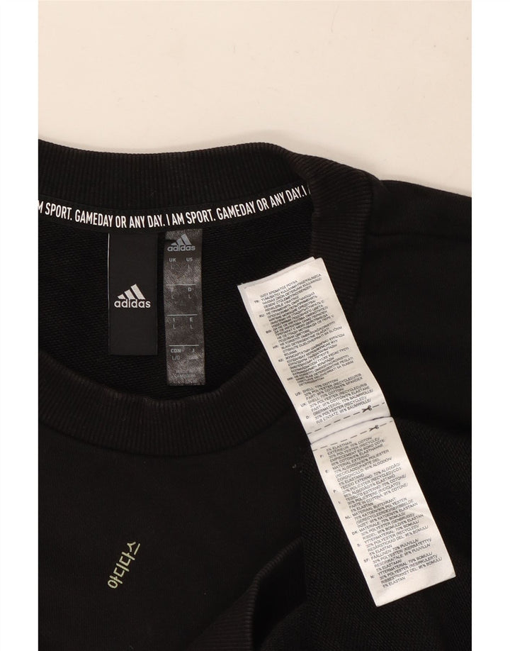 Adidas Męska bluza z grafiką, duża, czarna, bawełniana