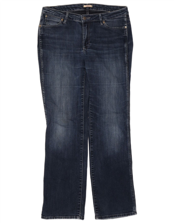 Damskie jeansy Wrangler Sara Straight W32 L32 Niebieskie bawełniane