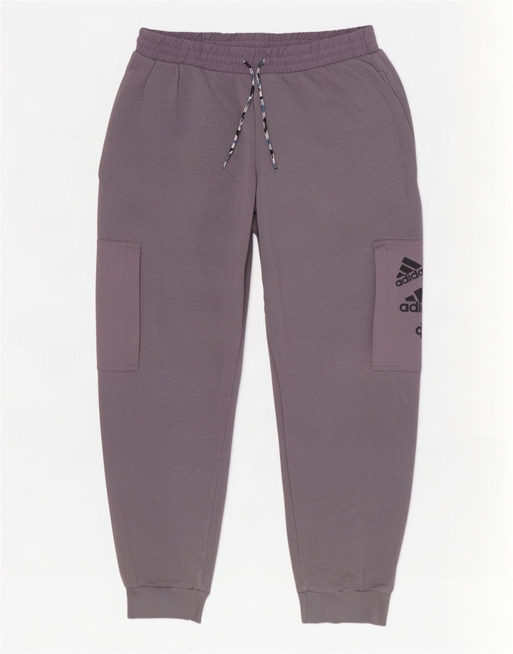 Męskie spodnie dresowe Adidas Graphic Cargo, średnioszare, bawełniane