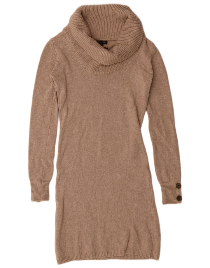 MASSIMO DUTTI Womens Jumper Dress UK 10 Small Beige