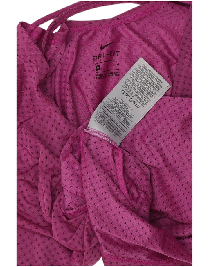 Damski T-shirt NIKE Dri Fit UK 14, średni, różowy poliester w cętki