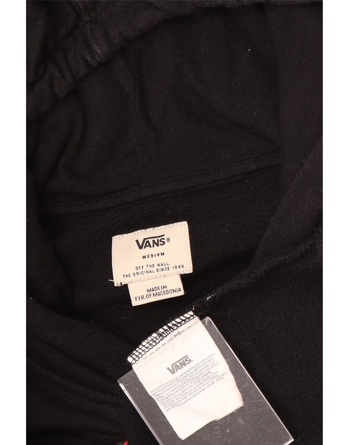 Męski sweter z kapturem i grafiką VANS, średni czarny, bawełniany