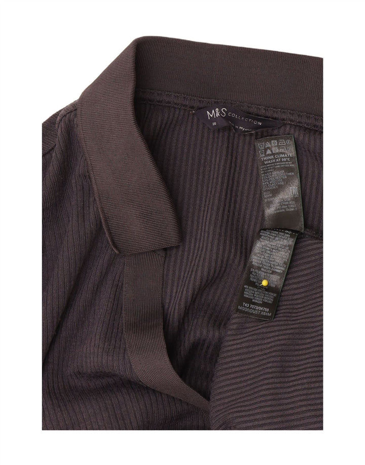 Damska koszulka polo Marks & Spencer z długim rękawem UK 20 2XL, szary poliester