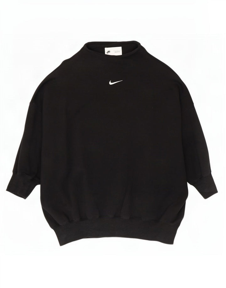 Damski sweter oversize Nike UK 16, duży, czarny, bawełniany