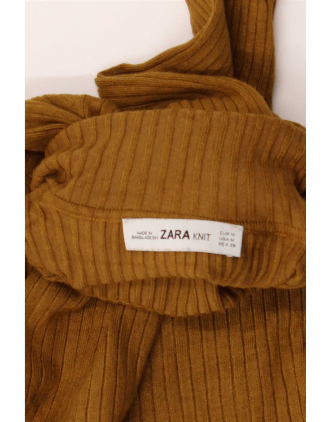 Damski krótki top Zara z długim rękawem, UK 12, średni beż