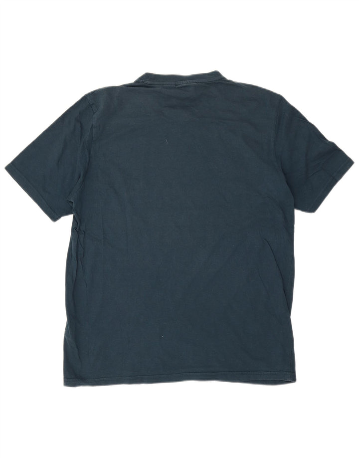 Męski T-shirt Fila z grafiką, średni, granatowy, bawełniany blok kolorów