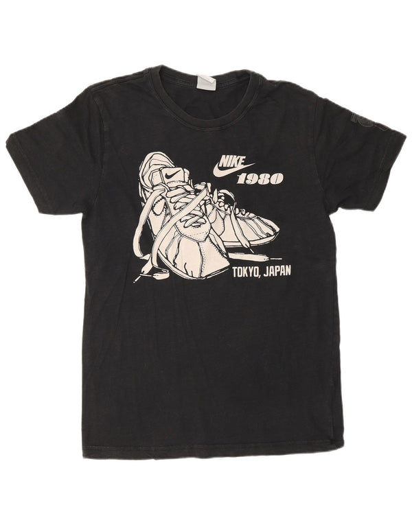 Męski T-shirt z grafiką Nike, średni czarny, bawełniany