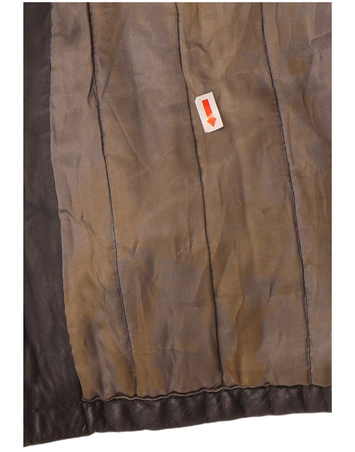 PELLE MODA Mens Leather Coat UK 40 Large Grey