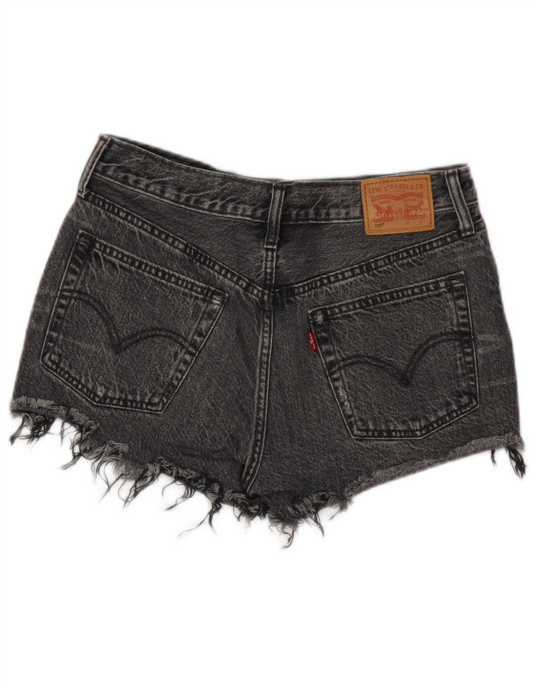 Damskie spodenki jeansowe Levi's 501 w trudnej sytuacji W28 Średnioszare bawełniane