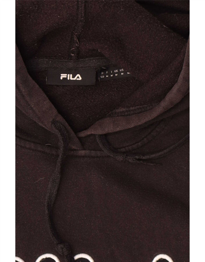 Męski sweter z kapturem Fila, średniej wielkości, czarny, bawełniany