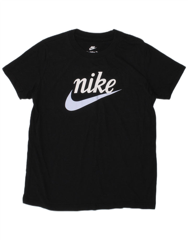 NIKE Boys Graphic T-Shirt Top 10-11 Years Medium Black Cotton