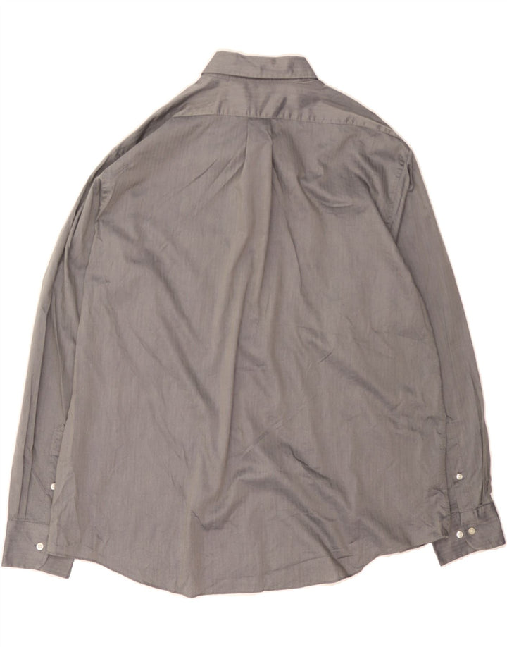 CHAPS Mens Regular Fit Shirt 2XL Grey Herringbone Vintage Chaps and Second-Hand Chaps from Messina Hembry 