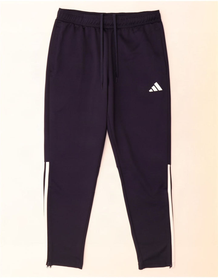 Męskie spodnie dresowe Adidas Aeroready, duże, granatowe, z poliestru