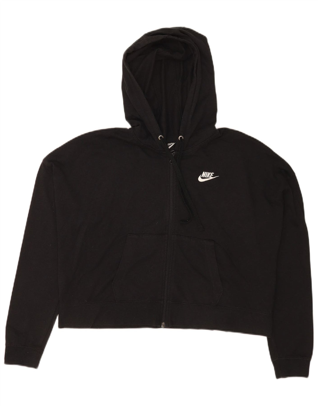 Damski sweter z kapturem i zamkiem błyskawicznym Nike, UK 14, średni czarny poliester