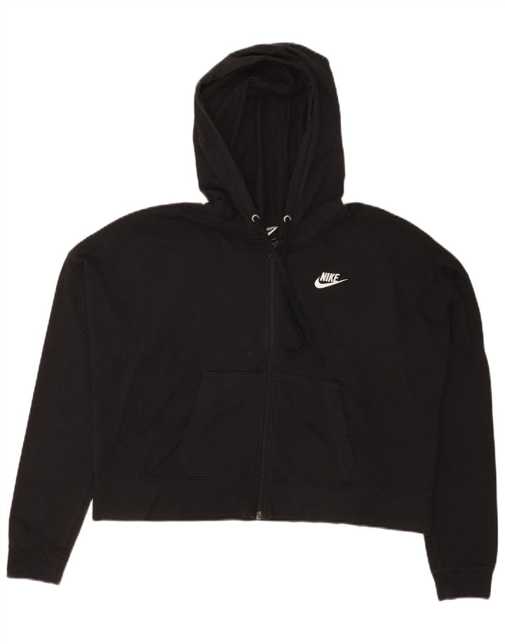 Damski sweter z kapturem i zamkiem błyskawicznym Nike, UK 14, średni czarny poliester