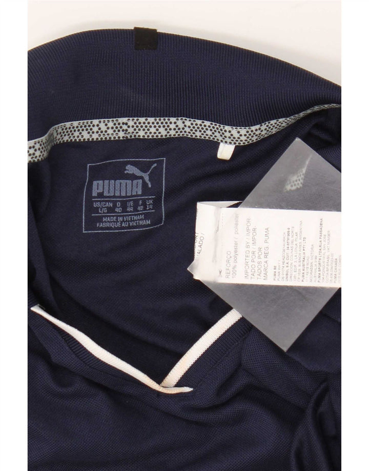 Damska koszulka polo Puma UK 14, duża, granatowa, poliester