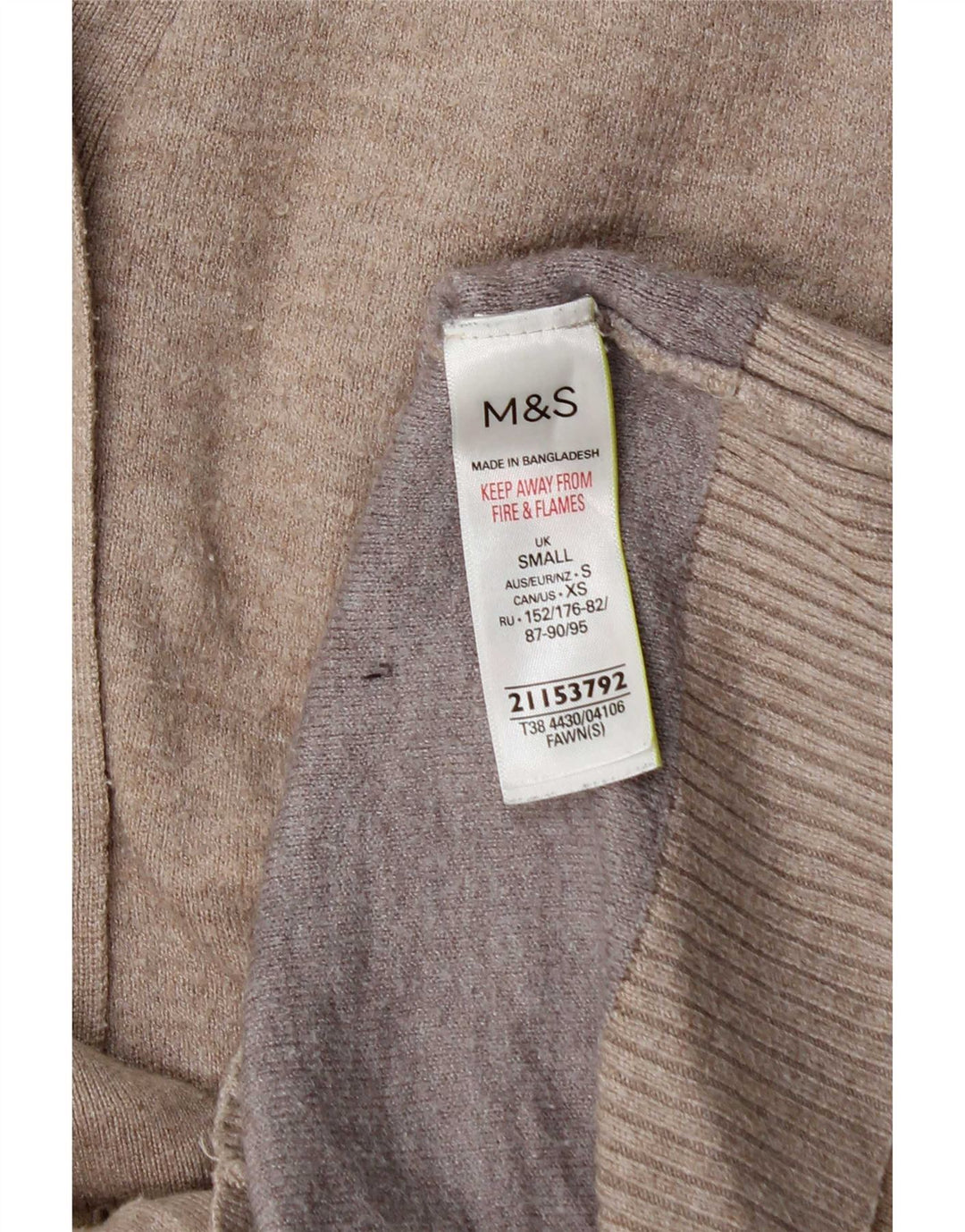 Marks & Spencer Damski sweter oversize UK 10 Small Beżowa Wiskoza