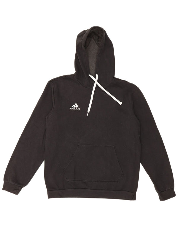 Męska bluza z kapturem Adidas, średnia czarna bawełna