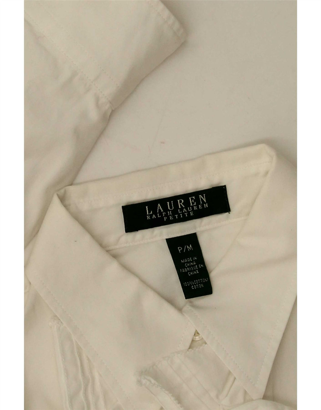 Damska koszula z długim rękawem Ralph Lauren Petite UK 14, średnia biel