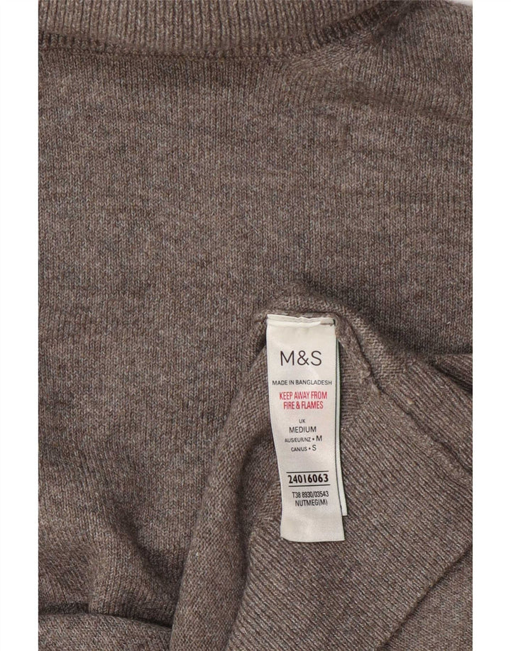 Marks & Spencer Damski sweter z golfem, UK 14, średni szary poliester