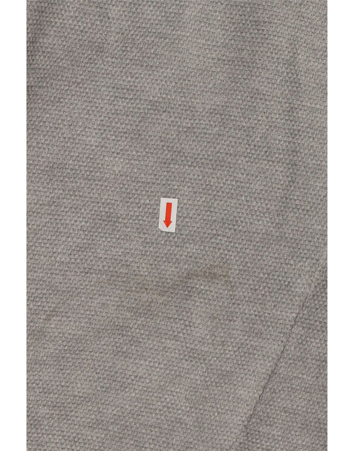 Męski sweter z okrągłym dekoltem Zara XL, szara bawełna