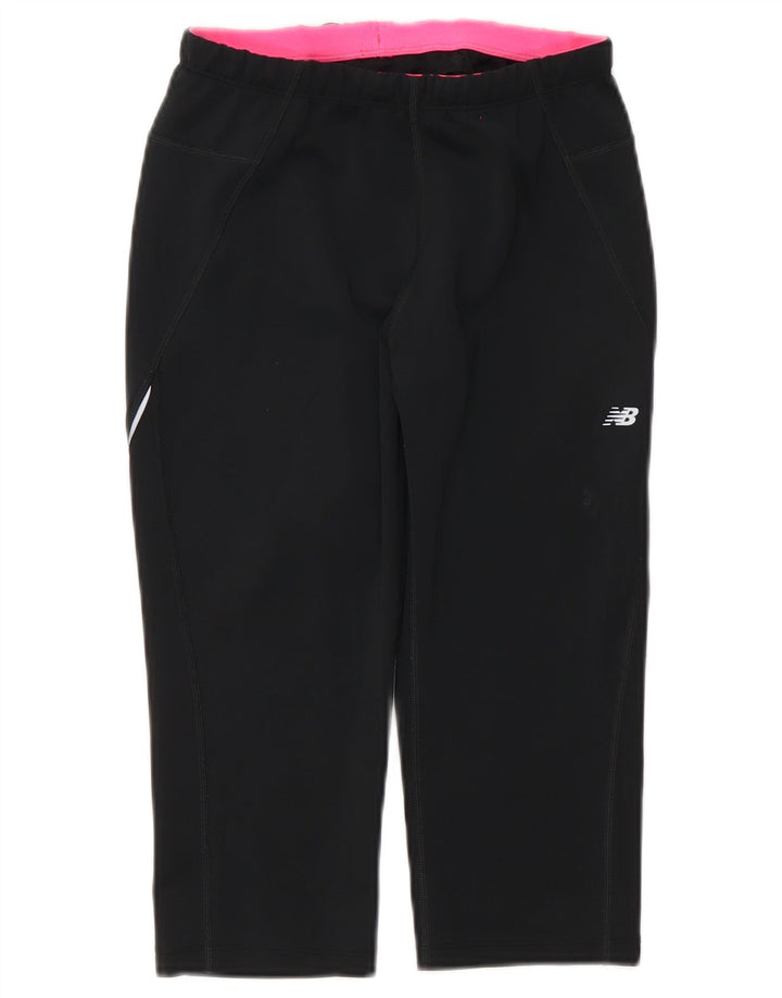 Damskie spodnie dresowe New Balance Capri UK 12, średni czarny poliester