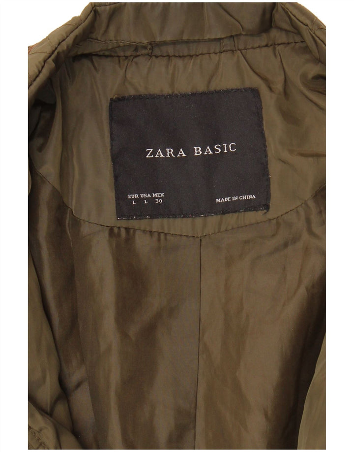 Damska pikowana kurtka wojskowa Zara UK 16, duża, khaki