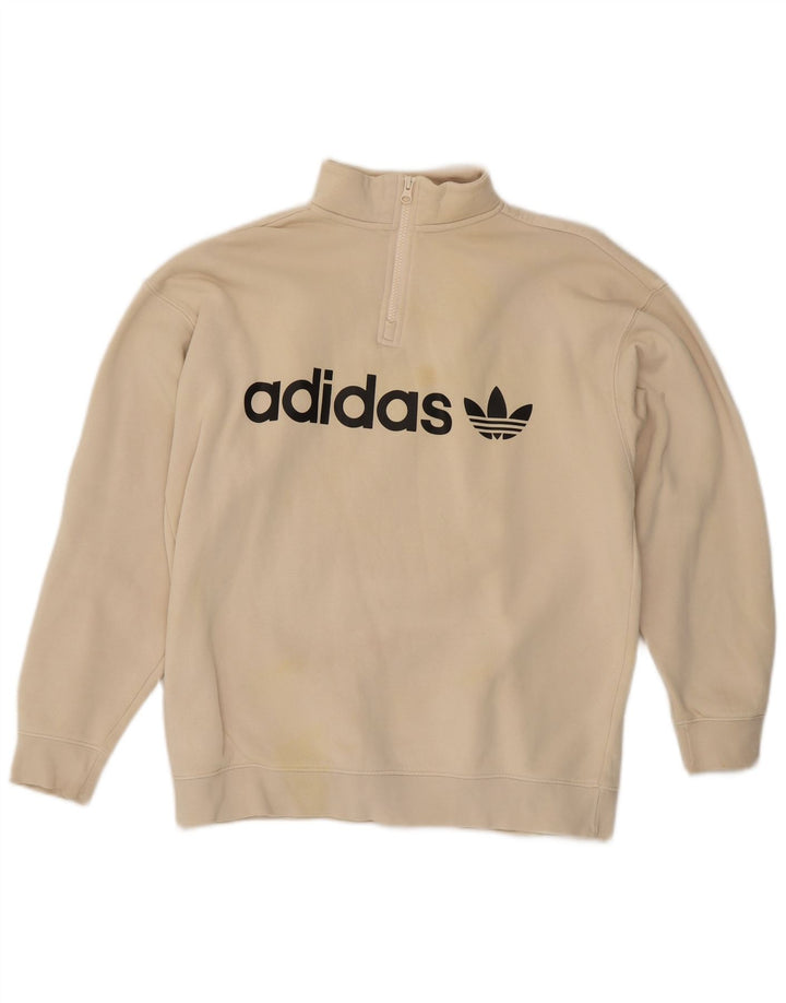 Damska bluza Adidas Oversized Graphic Jumper UK 12 Medium Beige
