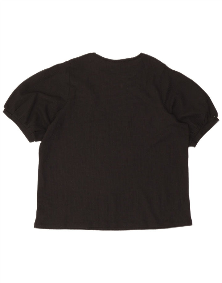 Marks & Spencer Damska bluzka top UK 18 XL, czarny poliester