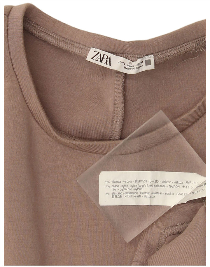 Damski sweter Zara UK 16, duży, brązowy, wiskoza