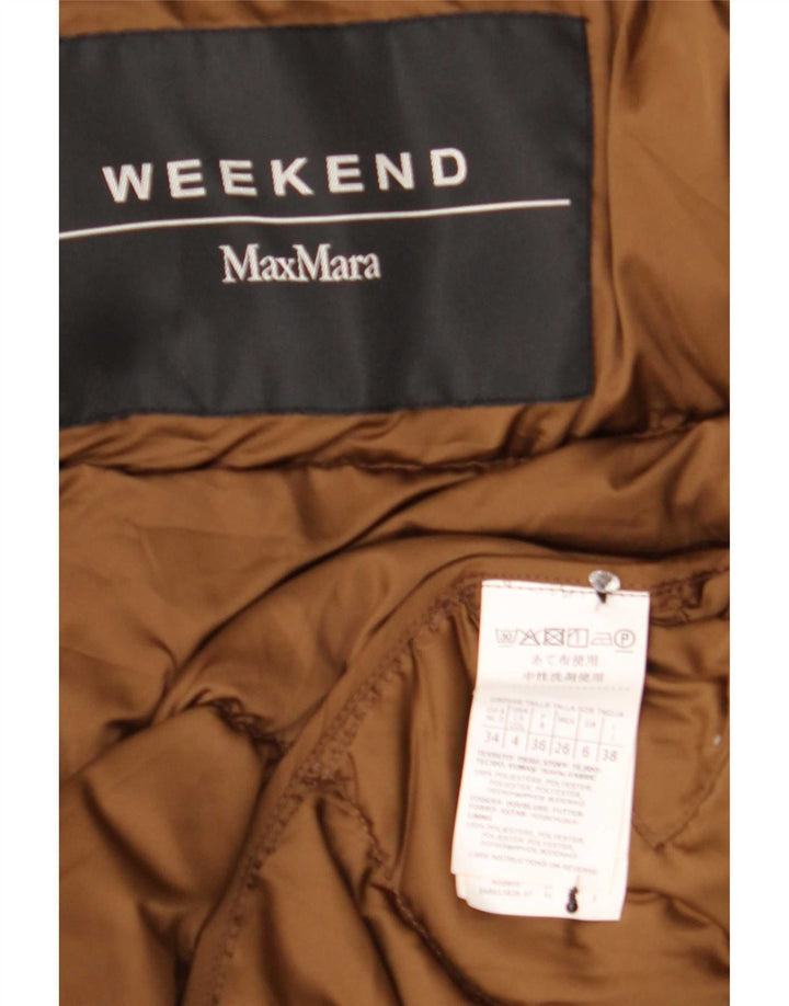 Damska kurtka weekendowa Max Mara, oversize, ocieplana UK 6 XS, brązowy poliester