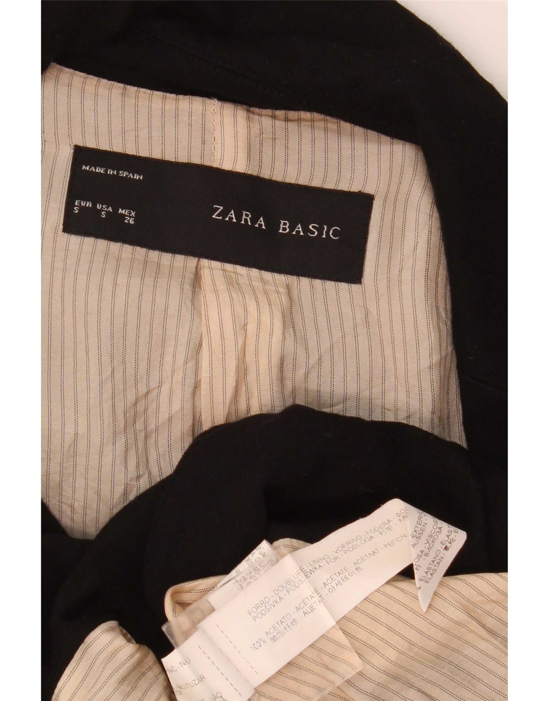 Zara damska marynarka zapinana na 1 guzik UK 10 Small Black Acetate