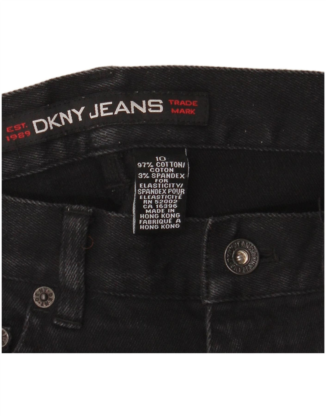 DKNY Damskie jeansy Bootcut US 10 Large W30 L30 Czarna bawełna