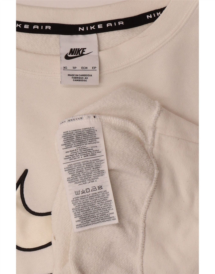 Męska bluza NIKE o luźnym kroju z grafiką, sweter XS, biała bawełna