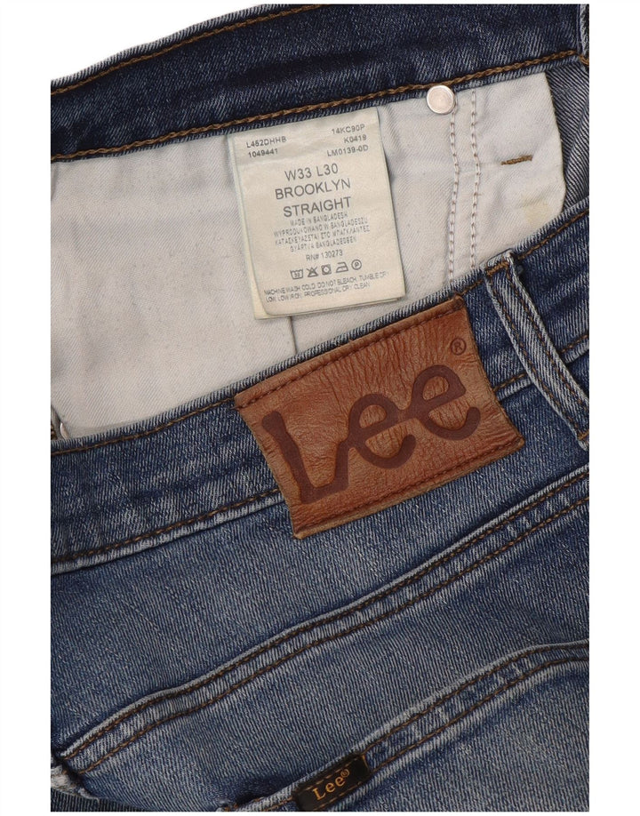 Męskie dżinsy Lee Brooklyn Straight W33 L30 Niebieskie bawełniane