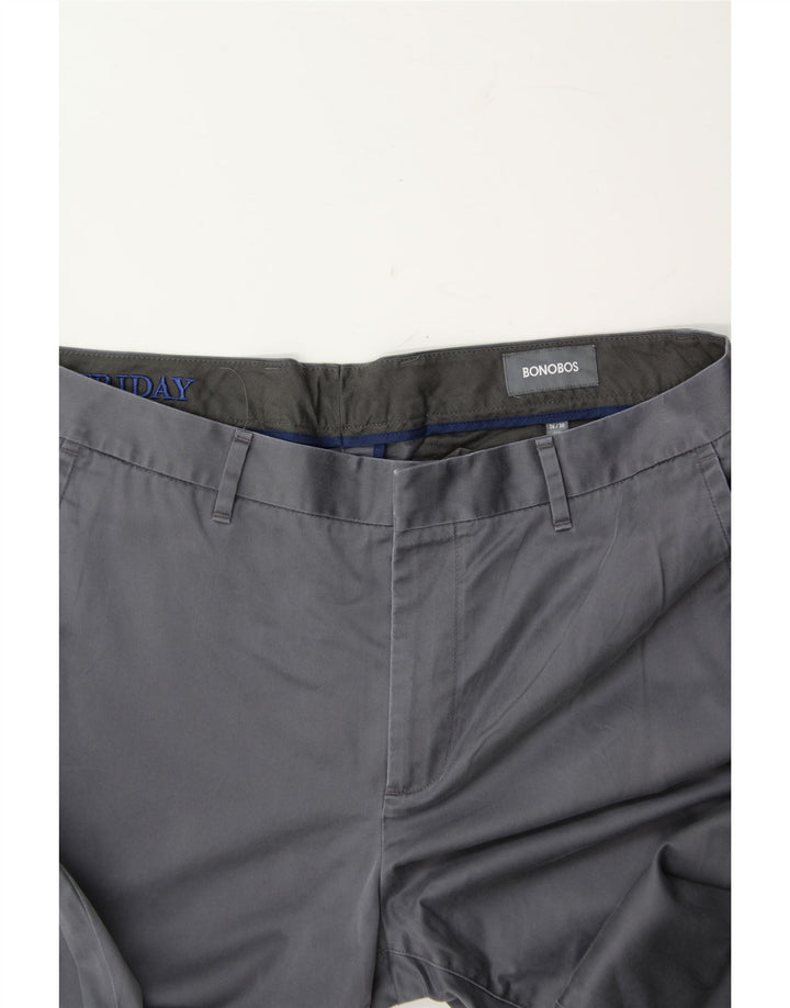 BONOBOS Mens Straight Chino Trousers W36 L30 Grey Cotton Vintage BONOBOS and Second-Hand BONOBOS from Messina Hembry 