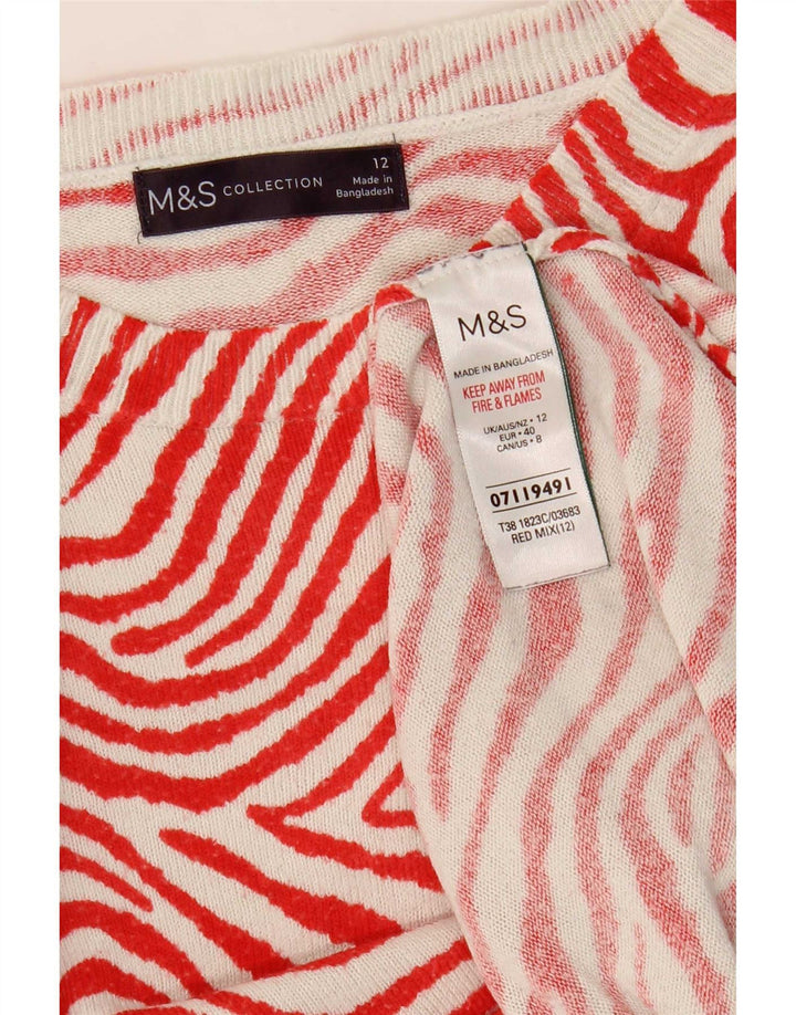 Sweter damski Marks & Spencer z okrągłym dekoltem, UK 12, średni czerwony